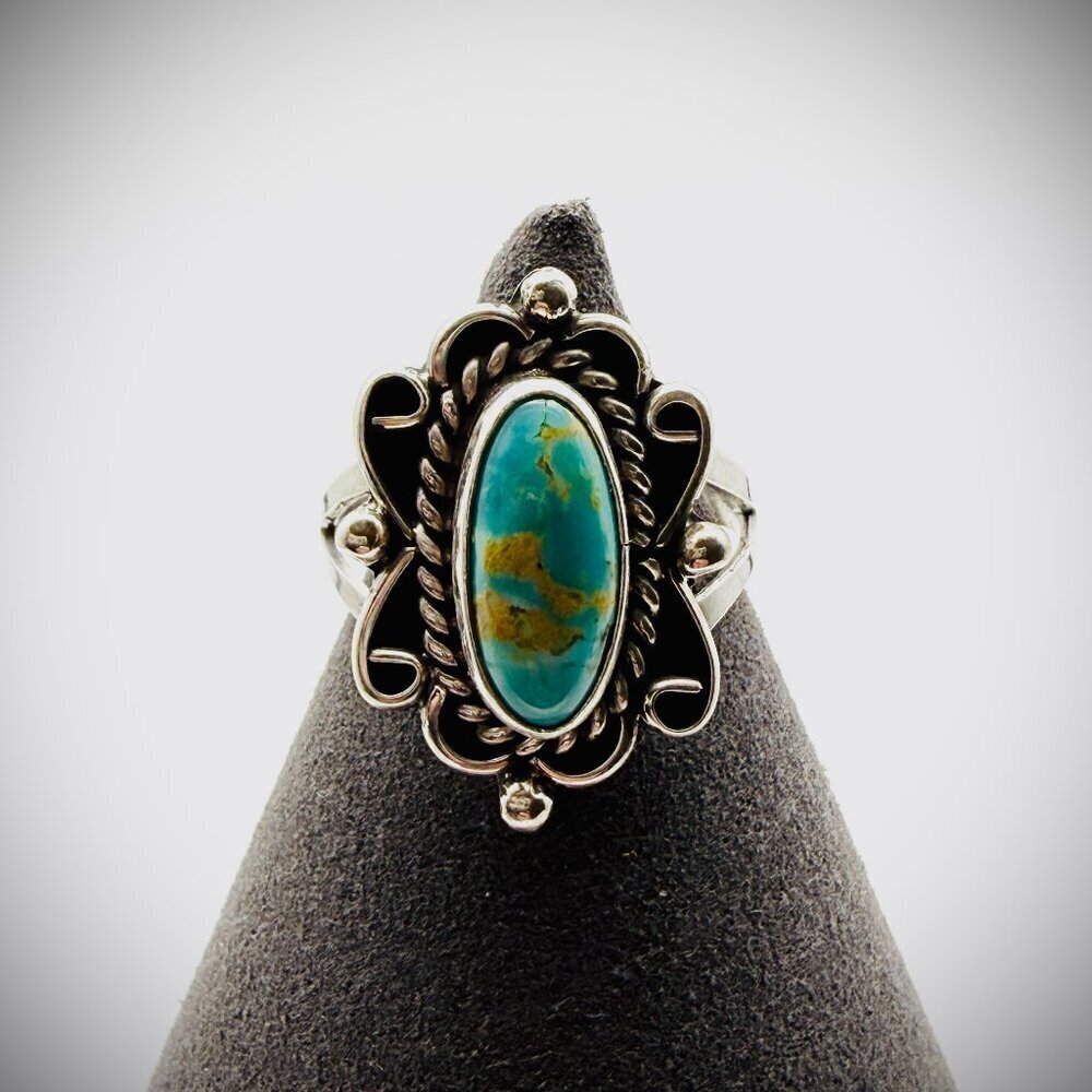 Priscilla Smith Navajo Turquoise Ring Sz 8.25